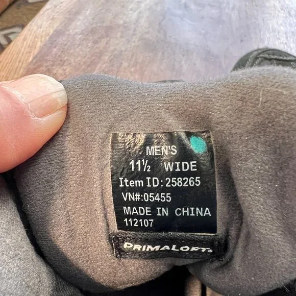 LL Bean Mens Hiking Boots Size 11 1/2 Primaloft  258265 - Picture 6 of 10